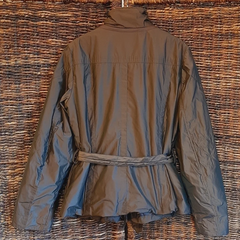Geox Respira Women's 8 Bronze Jacket Shimmery Quilted Belted Coat Brown Italy